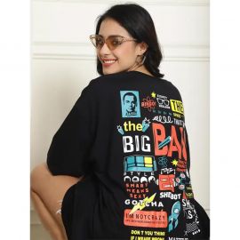 Fancy Cotton Graphic Printed Oversiz Tshirt For women