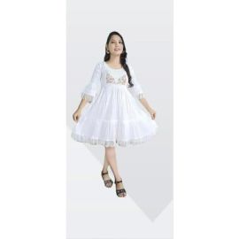 WHITE SHORT DELTA FROCK