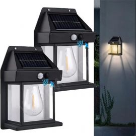 solar Induction Wall lamp Warm Light? Wireless Dusk to Dawn Motion Sensor LED Sconce Lights IP65 Waterproof.